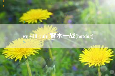 we will rule 背水一战(hotdog)