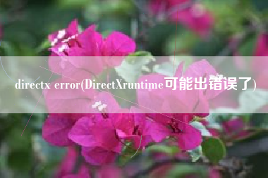 directx error(DirectXruntime可能出错误了)