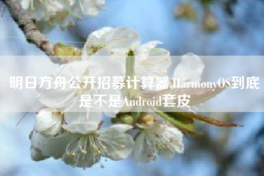 明日方舟公开招募计算器,HarmonyOS到底是不是Android套皮