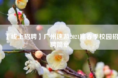 【线上招聘】广州速游2021届春季校园招聘简章